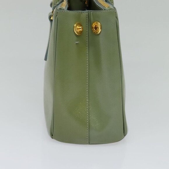 PRADA Galleria Hand Bag Safiano leather 2way Green Gold Auth - Picture 5 of 16
